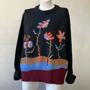 PS Paul Smith | Abstract Floral Knit Wool Blend Sweater